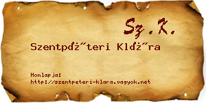 Szentpéteri Klára névjegykártya
